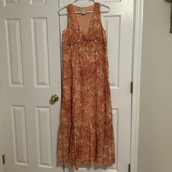 Rachel Zoe Dresses | Rachel Zoe Sleeveless V-Neck Sundress Size Xs | Color: Cream/Orange | Size: Xs | Shopmyclosetxo's Closet